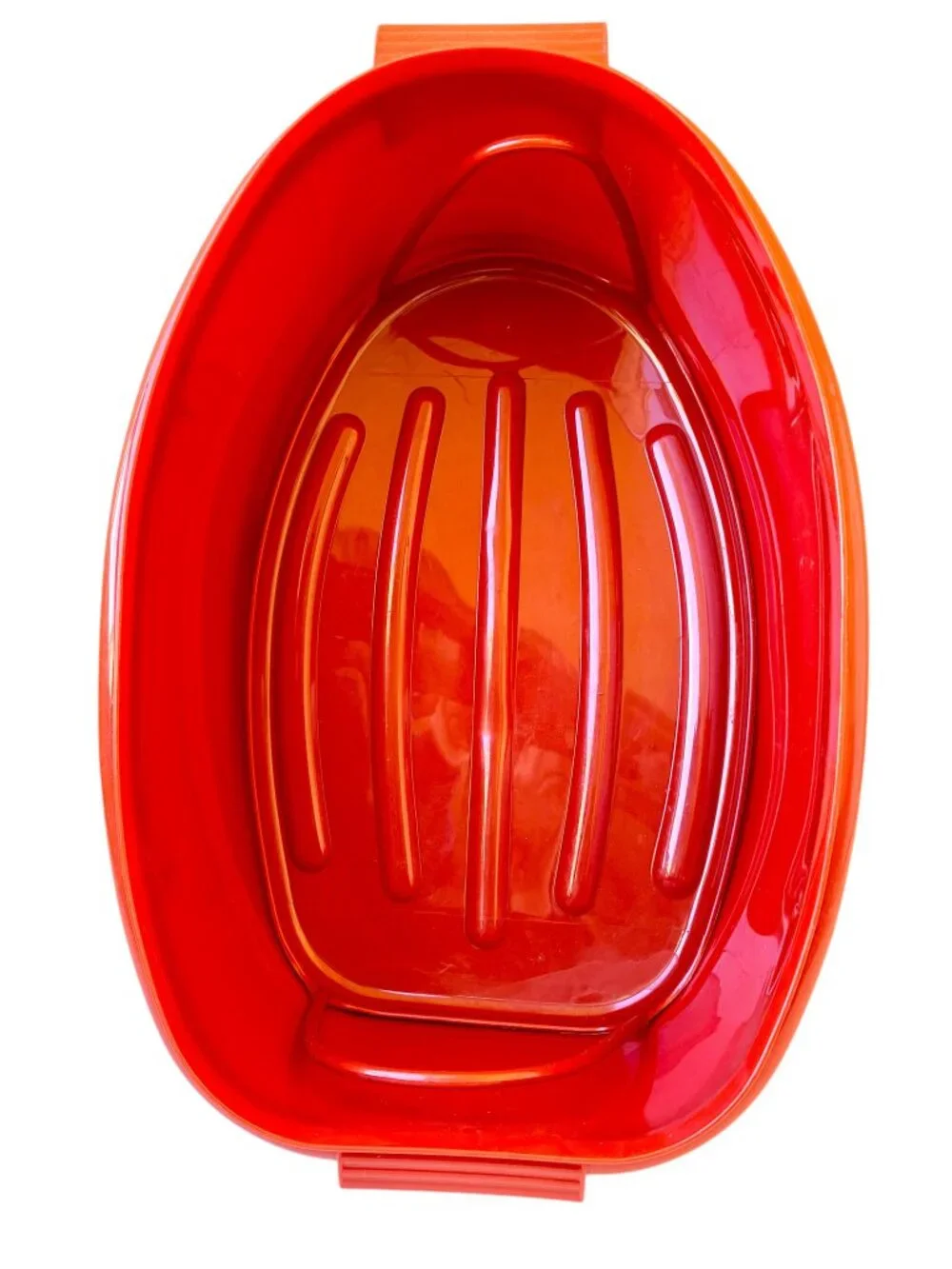 TUPPERWARE 487-5 Storage Container Roast Turkey Ham Keeper Paprika Red 3 pieces